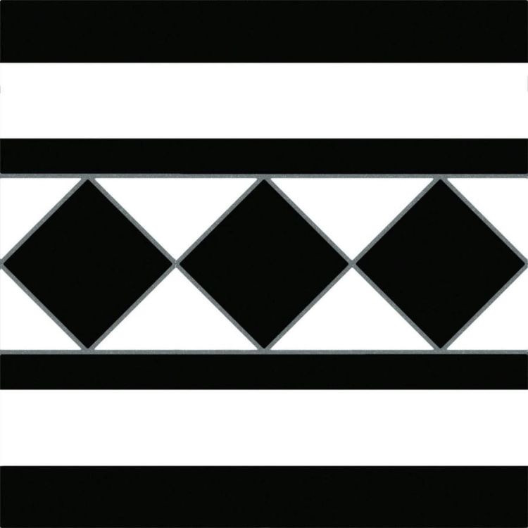 VICTORIA płytki podłogowe Cenefa Oxford Black 25x25 (bal=1m2)