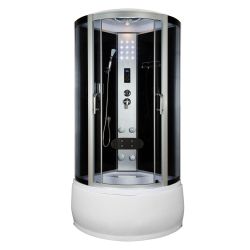 Kabina hydromasażowa półokrągła 90x90 cm Kerra Silver Prime satyna