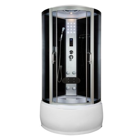 Przejdź do produktu Kabina hydromasażowa półokrągła 90x90 cm Kerra Silver Prime satyna