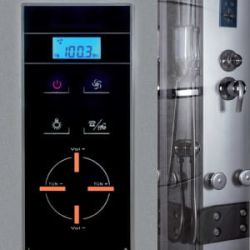 Kabina hydromasażowa półokrągła 90x90 cm Kerra Silver Prime satyna - elektroniczny panel dotykowy