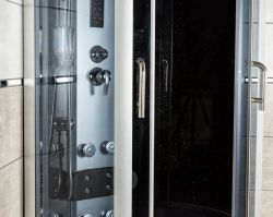 Kabina hydromasażowa półokrągła 90x90 cm Kerra Silver Prime satyna