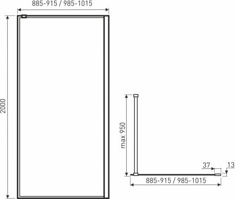 Przejdź do produktu Ścianka prysznicowa 100x200 cm z czarnymi profilem i dekorem kraty Kerra Techno 100