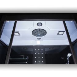 Duża kabina hydromasażowa 151x86x215 cm z wanną w komplecie Kerra XL czarny