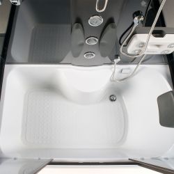 Duża kabina hydromasażowa 151x86x215 cm z wanną w komplecie Kerra XL czarny