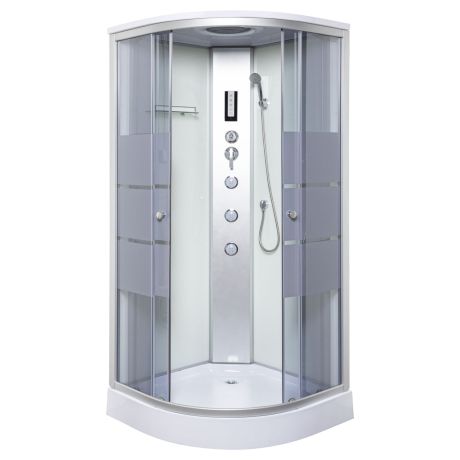 Przejdź do produktu Kabina prysznicowa 90x90 cm z hydromasażem i brodzikiem Kerra Lisa WH satyna