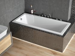 Wanna prostokątna 170x70 cm do zabudowy, z ultra cienkim rantem Besco Modern Slim #WAM-170-SL biały połysk