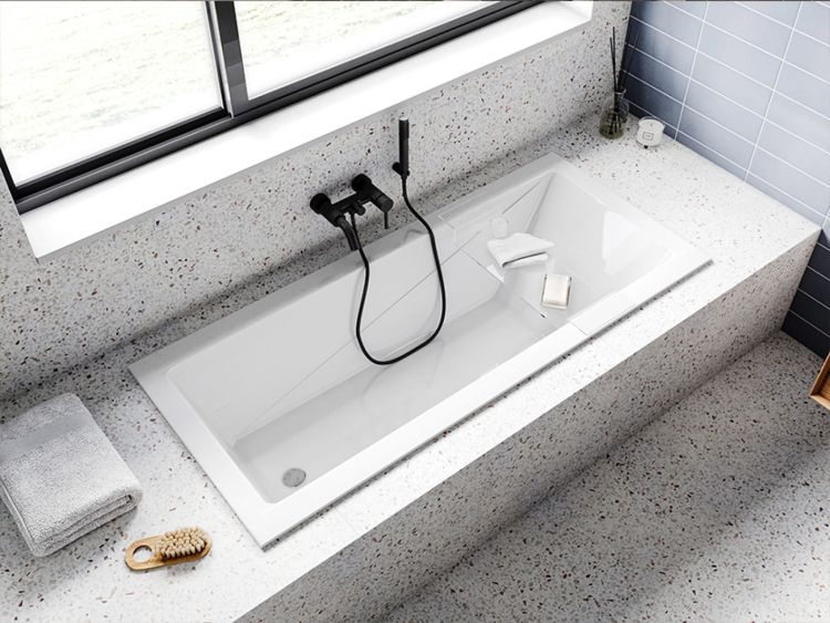 Wanna prostokątna 170x70 cm do zabudowy, z ultra cienkim rantem Besco Modern Slim #WAM-170-SL biały połysk