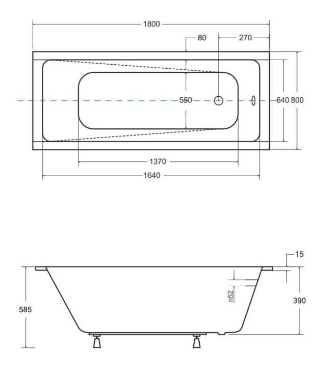 Wanna prostokątna 180x80 cm do zabudowy, z ultra cienkim rantem Besco Modern Slim #WAM-180-SL biały połysk