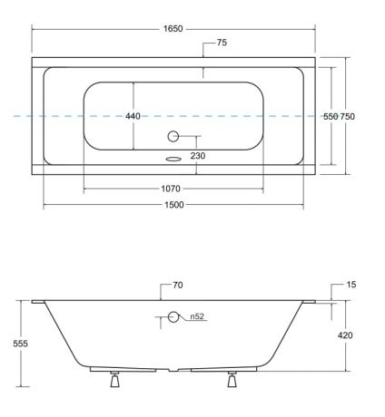 Przejdź do produktu Wanna prostokątna 165x75 cm do zabudowy, z ultra cienkim rantem Besco Quadro Slim #WAQ-165-SL biały połysk