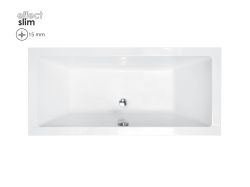 Wanna prostokątna 165x75 cm do zabudowy, z ultra cienkim rantem Besco Quadro Slim #WAQ-165-SL biały połysk
