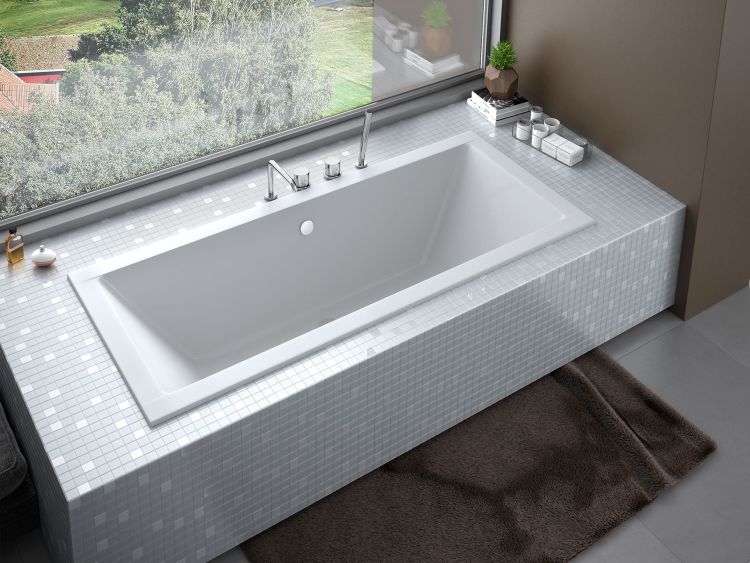 Wanna prostokątna 170x75 cm do zabudowy, z ultra cienkim rantem Besco Quadro Slim #WAQ-170-SL biały połysk
