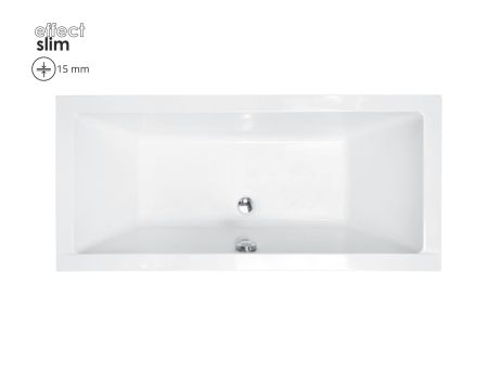 Przejdź do produktu Wanna prostokątna 170x75 cm do zabudowy, z ultra cienkim rantem Besco Quadro Slim #WAQ-170-SL biały połysk