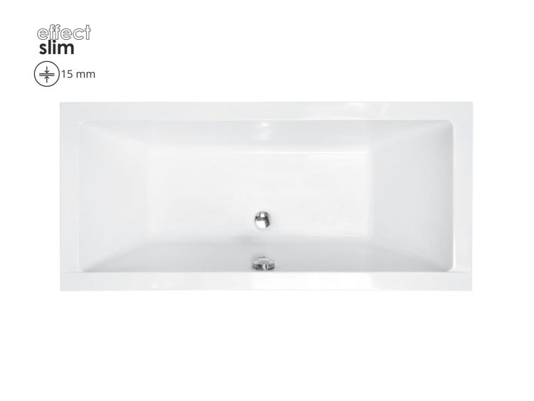 Wanna prostokątna 175x80 cm do zabudowy, z ultra cienkim rantem Besco Quadro Slim #WAQ-175-SL biały połysk