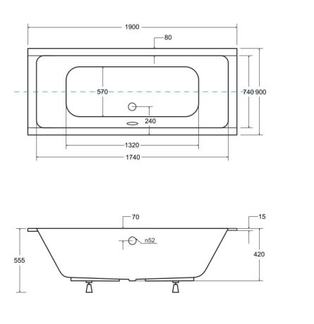 Przejdź do produktu Wanna prostokątna 190x90 cm do zabudowy, z ultra cienkim rantem Besco Quadro Slim #WAQ-190-SL biały połysk