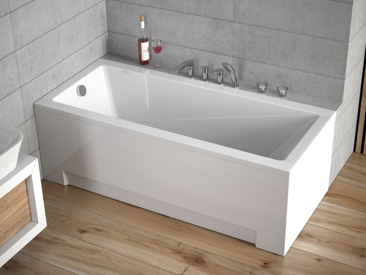 Wanna prostokątna 180x80 cm Besco Modern 180 #WAM-180-MO biały połysk