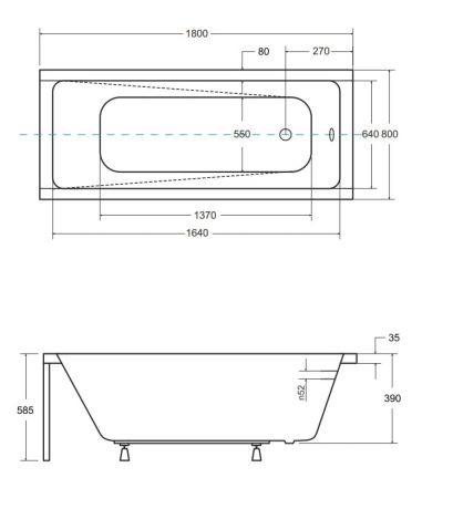 Przejdź do produktu Wanna prostokątna 180x80 cm Besco Modern 180 #WAM-180-MO biały połysk