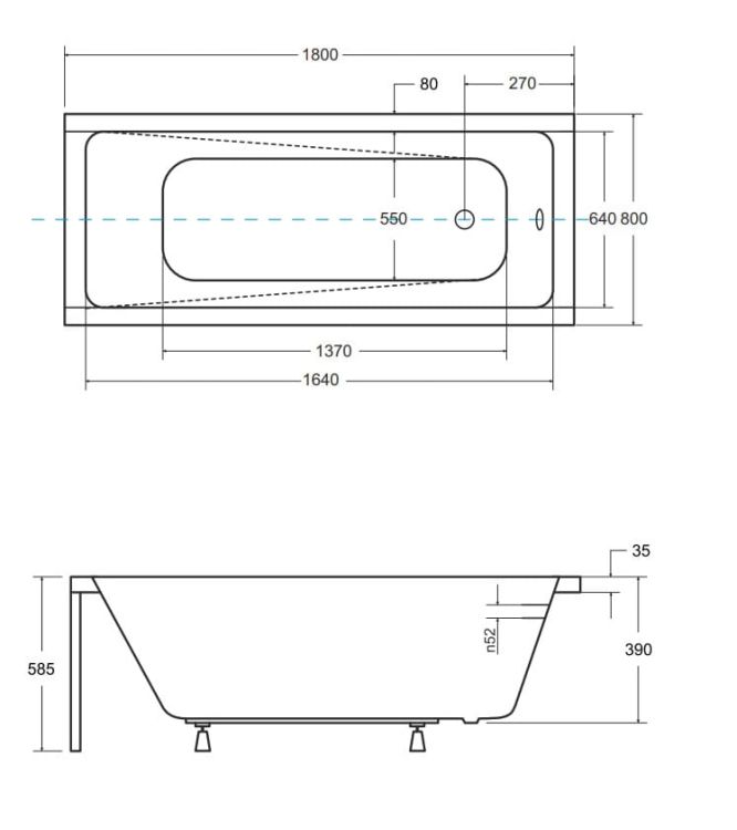 Wanna prostokątna 180x80 cm Besco Modern 180 #WAM-180-MO biały połysk