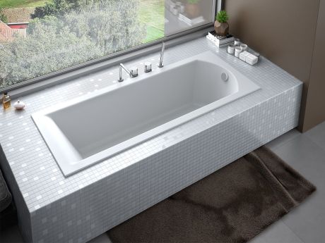 Przejdź do produktu Wanna prostokątna 170x70 cm do zabudowy, z cienkim rantem Besco Shea Slim #WAS-170-SL biały połysk