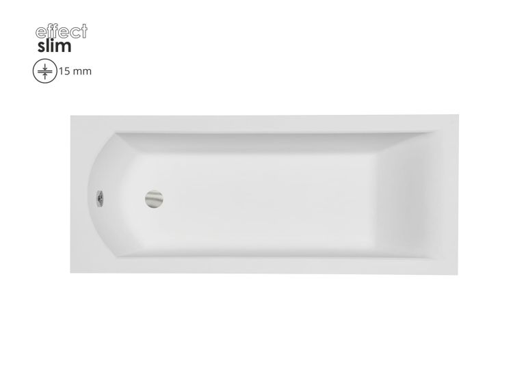 Wanna prostokątna 170x70 cm do zabudowy, z cienkim rantem Besco Shea Slim #WAS-170-SL biały połysk