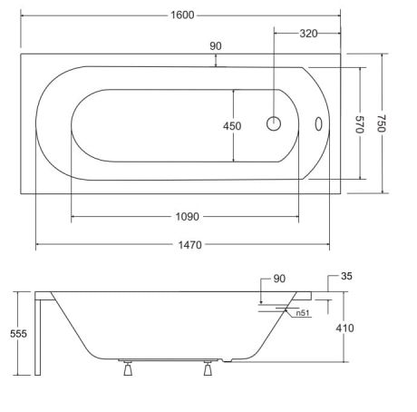 Przejdź do produktu Wanna prostokątna 160x75 cm Besco Intrica #WAIN-160-PK biały połysk