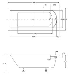 Wanna prostokątna 160x70 cm Besco Shea #WAS-160-PK biały połysk