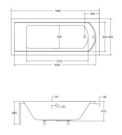 Wanna prostokątna 180x80 cm Besco Shea #WAS-180-PK biały połysk