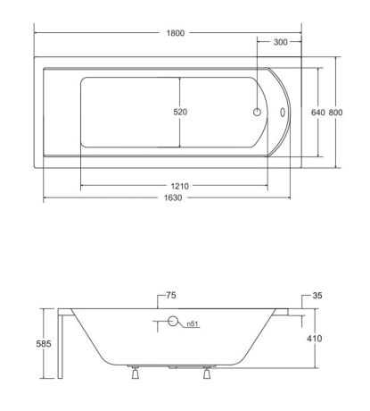 Przejdź do produktu Wanna prostokątna 180x80 cm Besco Shea #WAS-180-PK biały połysk