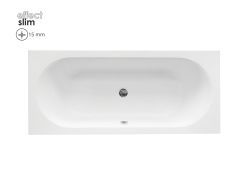 Wanna prostokątna 160x75 cm do zabudowy, z cienkim rantem Besco Vitae Slim #WAV-160-SL biały połysk