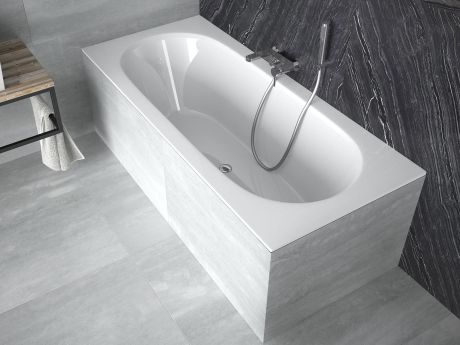 Przejdź do produktu Wanna prostokątna 160x75 cm do zabudowy, z cienkim rantem Besco Vitae Slim #WAV-160-SL biały połysk