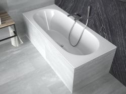 Wanna prostokątna 170x75 cm do zabudowy, z cienkim rantem Besco Vitae Slim #WAV-170-SL biały połysk