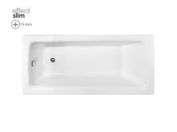 Wanna prostokątna 170x75 cm do zabudowy, z cienkim rantem Besco Talia Slim #WAT-170-SL biały połysk