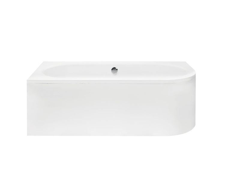 Wanna akrylowa asymetryczna 160x75 cm Besco Avita #WAV-160-NL biały lewa