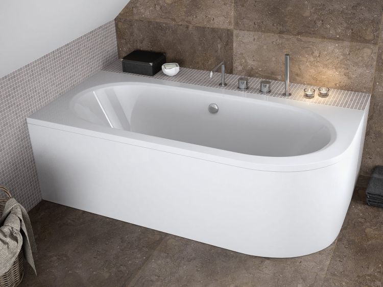 Wanna akrylowa asymetryczna 180x80 cm Besco Avita #WAV-180-NL biały lewa