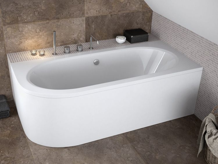 Wanna akrylowa asymetryczna 180x80 cm Besco Avita #WAV-180-NP biały prawa