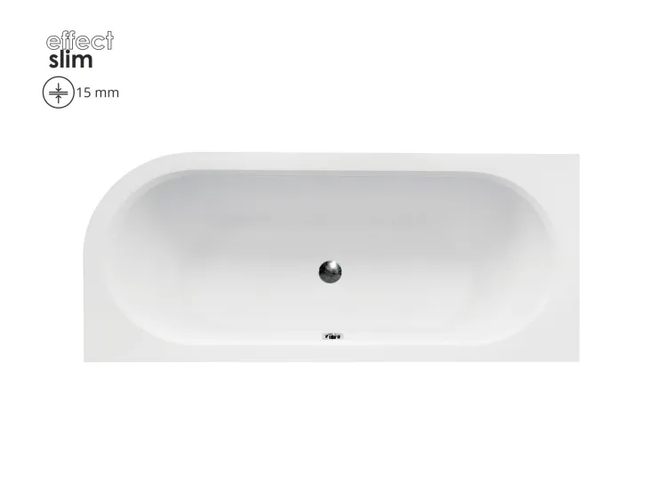 Wanna asymetryczna 160x75 cm z ultra cienkim rantem Besco Avita Slim 160 lewa #WAV-160-NLS