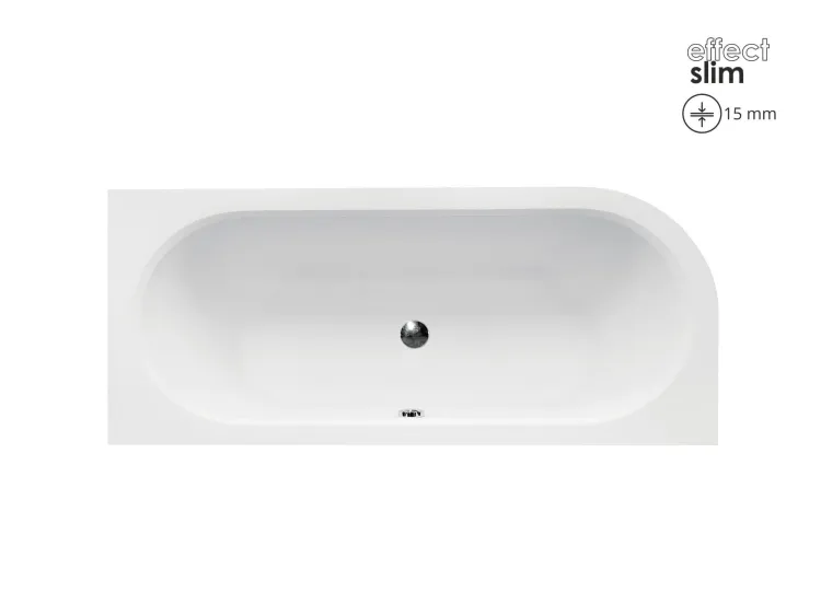 Wanna asymetryczna 160x75 cm z ultra cienkim rantem Besco Avita Slim 160 prawa #WAV-160-NLS