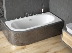 Wanna asymetryczna 170x75 cm z ultra cienkim rantem Besco Avita Slim 160 prawa #WAV-170-NPS
