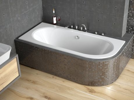 Przejdź do produktu Wanna asymetryczna 180x80 cm z ultra cienkim rantem Besco Avita Slim 180 lewa #WAV-180-NLS