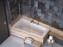Wanna asymetryczna 150x85 cm z ultra cienkim rantem Besco Intima Slim 150 lewa #WAIT-150-SL biały