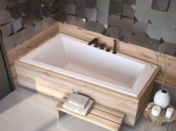 Wanna asymetryczna 150x85 cm z ultra cienkim rantem Besco Intima Slim 150 lewa #WAIT-150-SL biały