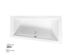 Wanna asymetryczna 150x85 cm z ultra cienkim rantem Besco Intima Slim 150 prawa #WAIT-150-SP biały