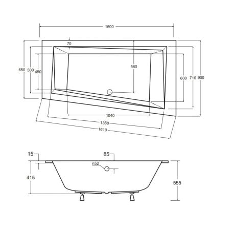 Przejdź do produktu Wanna asymetryczna 160x90 cm z ultra cienkim rantem Besco Intima Slim 160 prawa #WAIT-160-SP biały