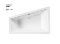 Wanna asymetryczna 170x125 cm z ultra cienkim rantem Besco Intima Duo Slim 170 #WAID-170-SL biały lewa