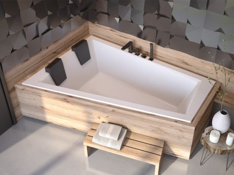 Przejdź do produktu Wanna asymetryczna 170x125 cm z ultra cienkim rantem Besco Intima Duo Slim 170 #WAID-170-SL biały lewa
