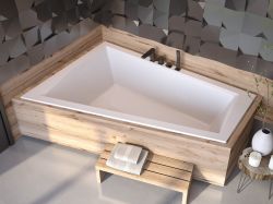 Wanna asymetryczna 180x125 cm z ultra cienkim rantem Besco Intima Duo Slim 180 #WAID-180-SL biały lewa