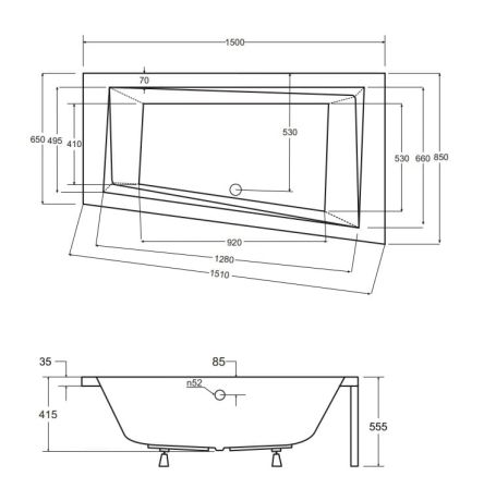 Przejdź do produktu Wanna asymetryczna 150x85 cm Besco Intima 150 lewa #WAIT-150-NL biały