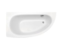 Wanna narożna asymetryczna 150x70 cm z zagłówkiem i uchwytami Besco Milena Premium 150 lewa #WAM-150-NL$