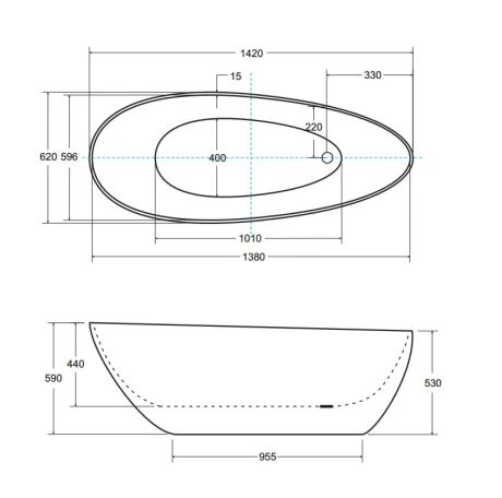 Przejdź do produktu Wanna wolnostojąca 142x62 cm Besco Goya #WMD-140-G biały