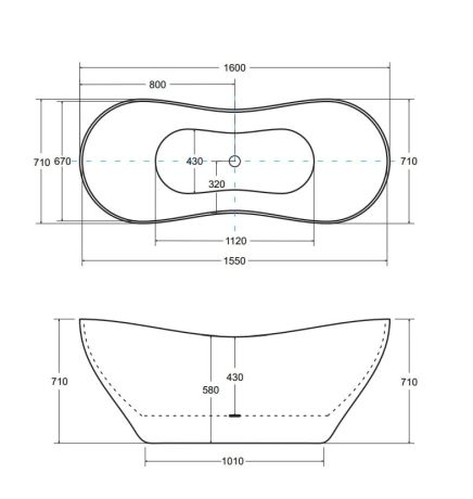 Przejdź do produktu Wanna wolnostojąca akrylowa 160x70 cm z czarnym korkiem klik-klak czyszczonym od góry Besco Viya #WMD-160-VKB biały połysk