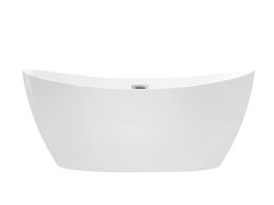 Wanna wolnostojąca akrylowa 170x80 cm ze złotą maskownicą syfonem i przelewem Besco Ayla #WAS-170-AZL biały połysk